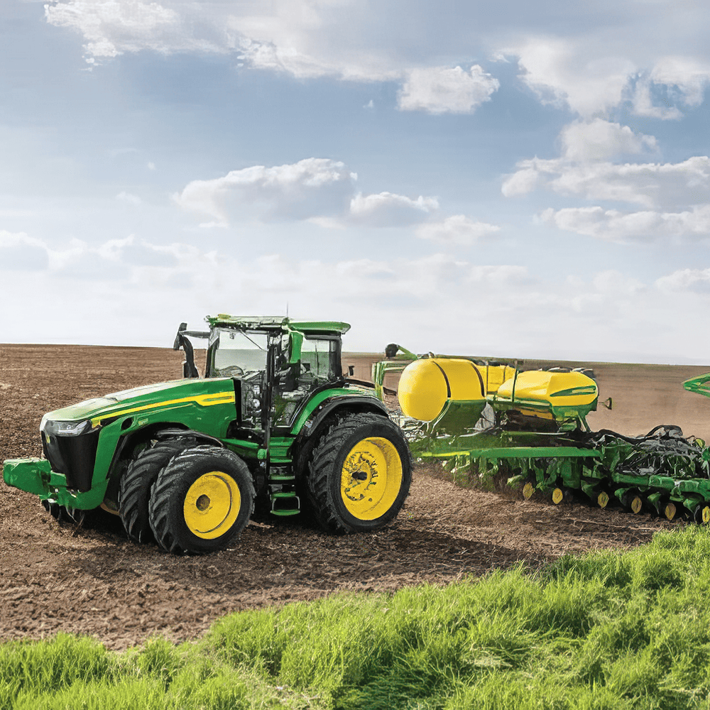 Brandt Holdings Ag Division card image showing John Deere Tractor with planter in a field
