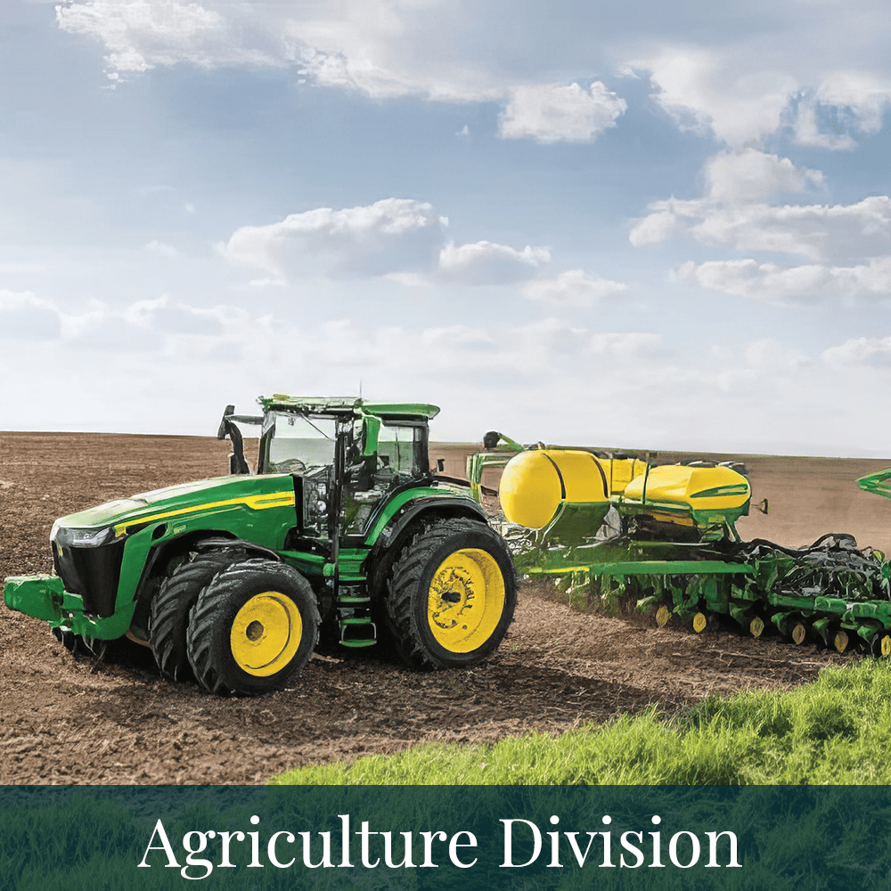 Brandt Holdings Ag Division Title card showing John Deere Tractor with planter in a field