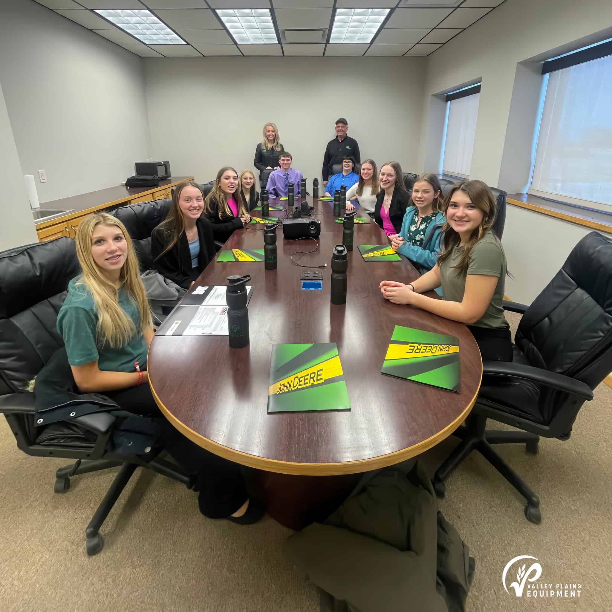 Ashley High School Future Business Leaders of America seated in Valley Plains Equipment Conference Room