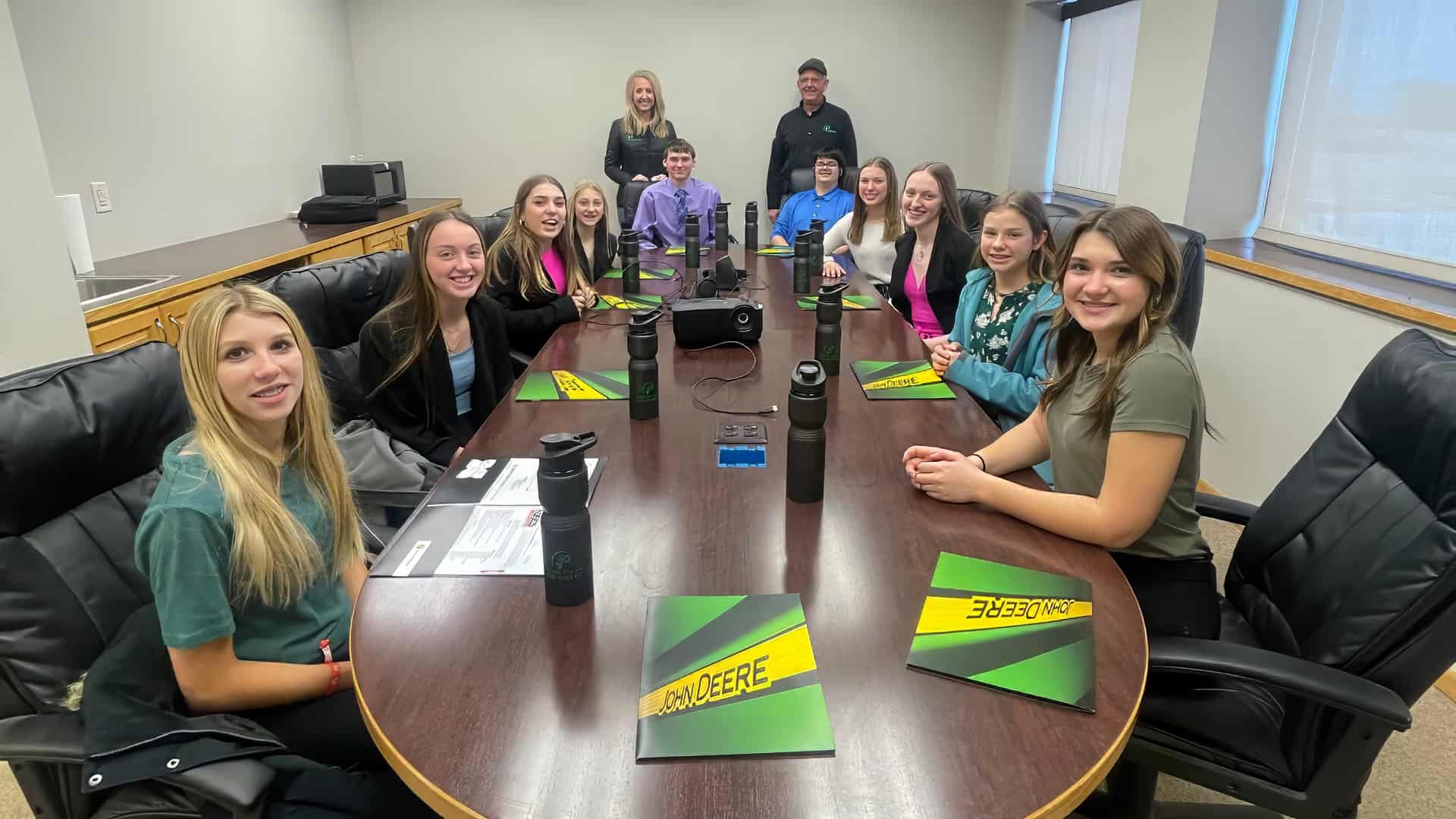 Ashley High School Future Business Leaders of America seated in Valley Plains Equipment Conference Room