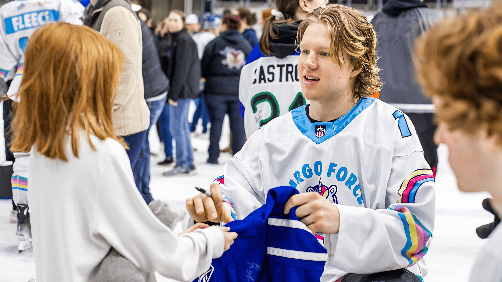 The Fargo Force signed autographs for fans at the 7th Annual Sanford Children's Night